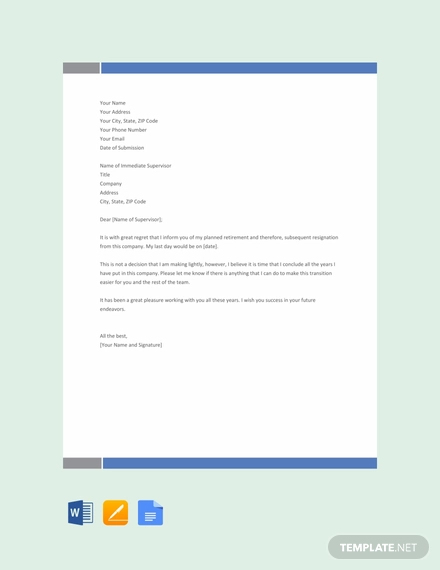 18+ Resignation Letters Examples & Templates in Word, Pages, Docs, PDF ...