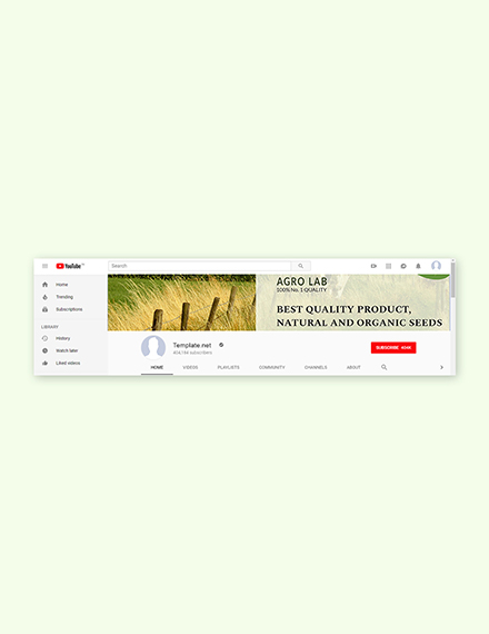 agriculture youtube channel template