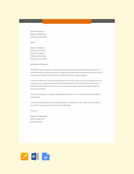 application letter easy sample