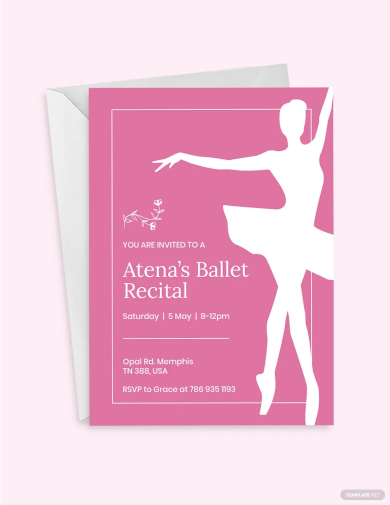 ballet invitation card template