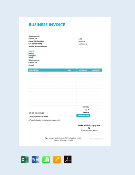 Basic Business Invoice
