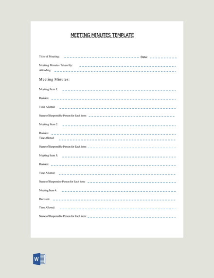 Basic Meeting Minutes Template