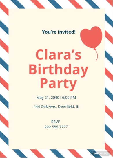 birthday invitation card template for girl