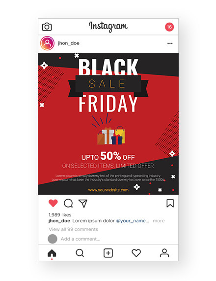 black friday sale instagram template