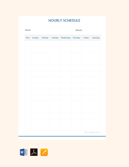 Hourly Schedule - 15+ Examples, Templates, Word, Pages, How to Fill, PDF