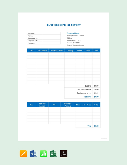 business expense report