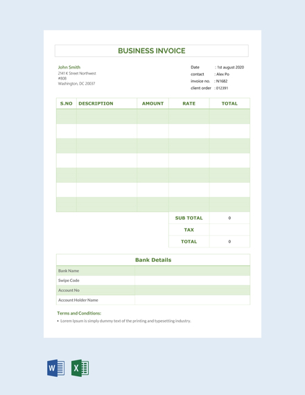 Business Invoice Template