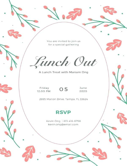business lunch invitation template