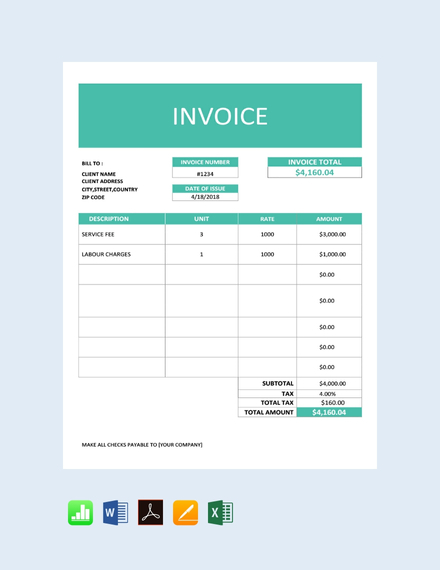 Business Service Invoice