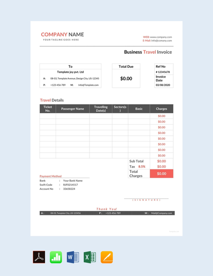 Business Travel Invoice
