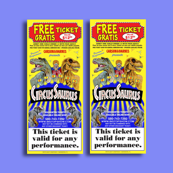 carson and barnes circus admission ticket