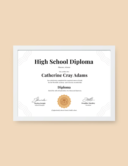 certificate high school diploma