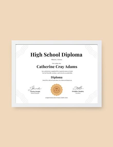 Certificate High School Diploma