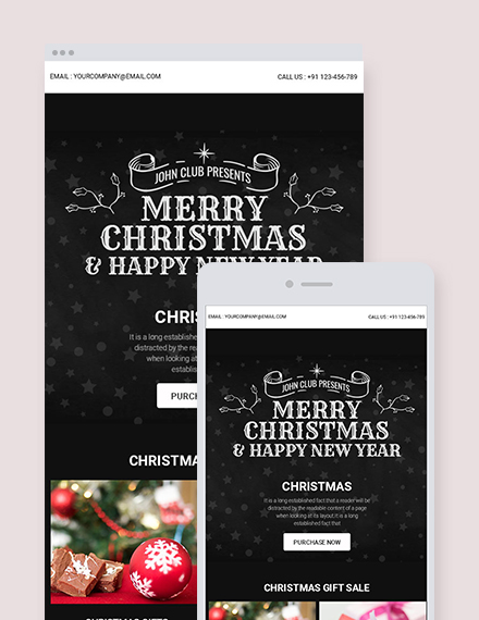 Chalkboard Christmas Newsletter Template