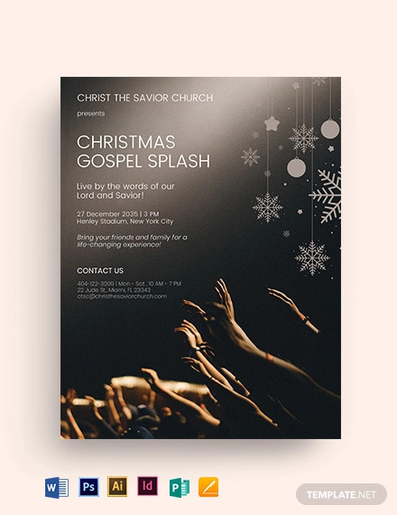 christmas gospel splash church flyer template