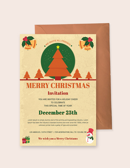 christmas holiday invitation template