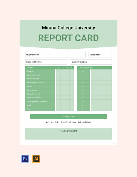 college report card