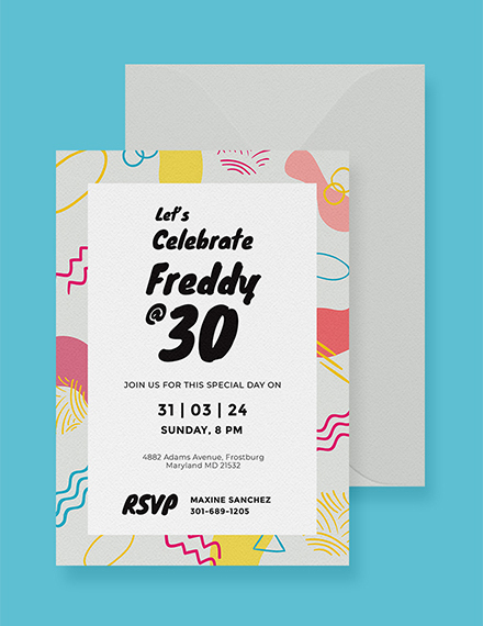 Colorful Birthday Invitation Card