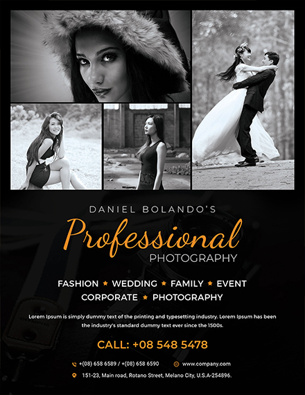 commercial photography flyer