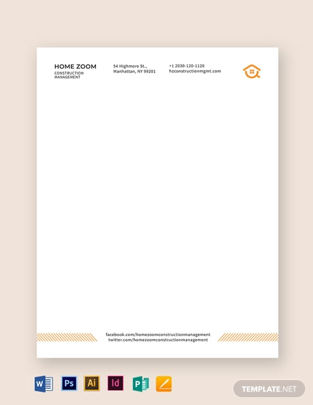 construction management letterhead template