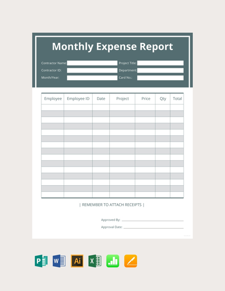 contractor expense report template