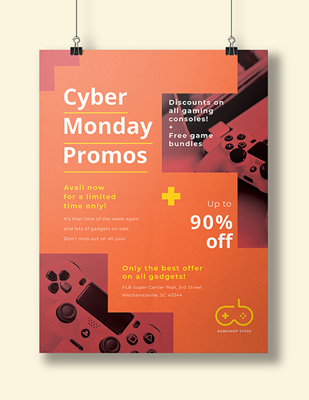 cyber monday promotional poster