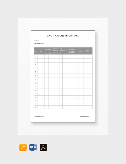 microsoft excel report card template