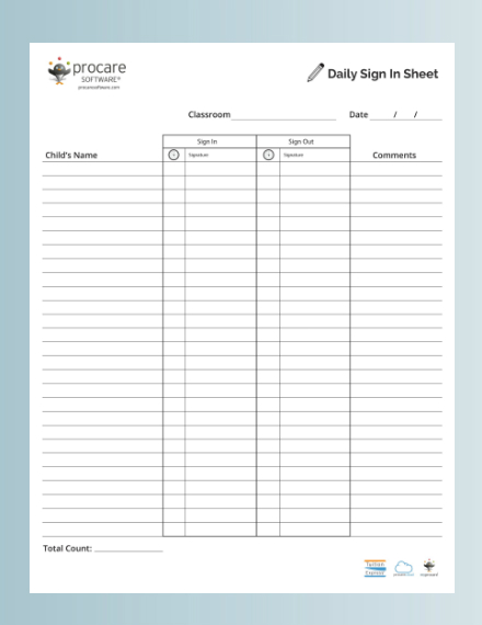daily sign in sheet sample