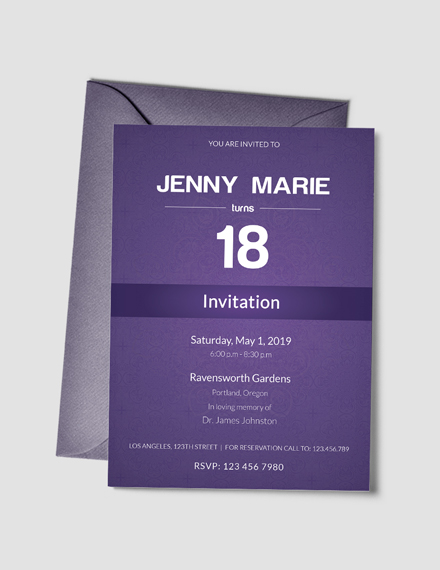 debut event invitation card