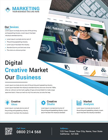 digital creative marketing flyer template