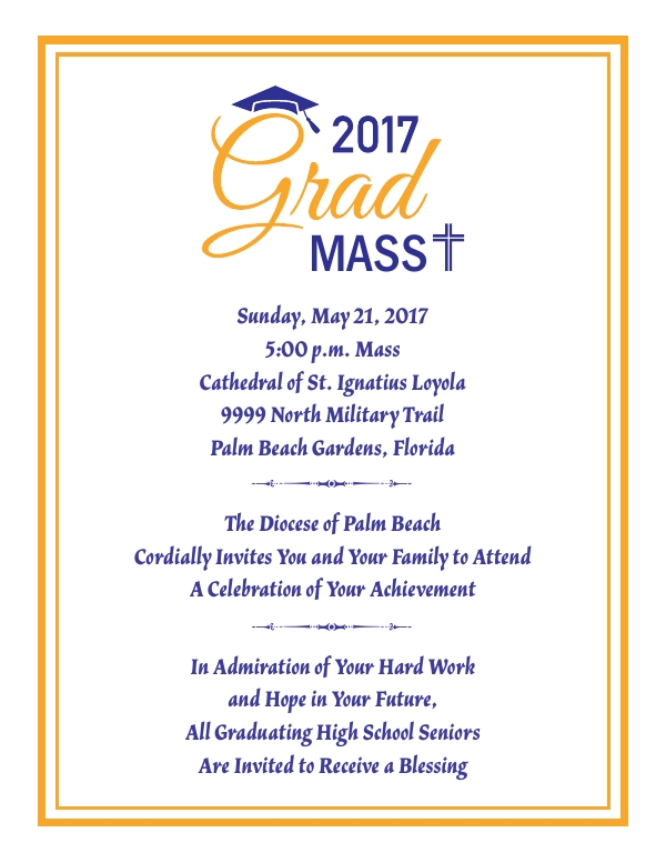 Diocese of Palm Beach Graduation Mass Invitation