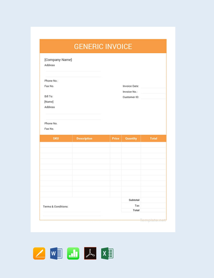 Editable Business Generic Invoice
