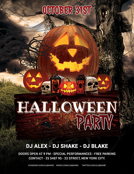Editable Halloween Party Flyer