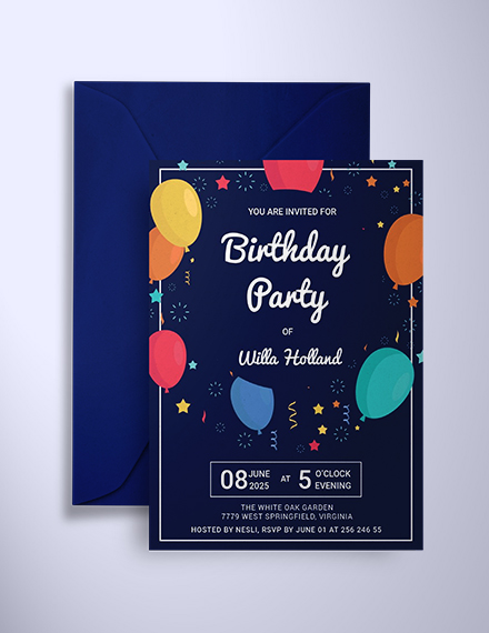 Elegant Birthday Party Invitation