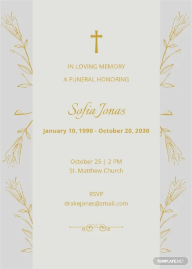 elegant digital funeral invitation template