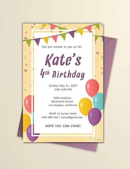 Birthday Invitation Email Format 4