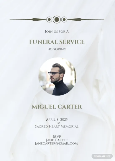 email funeral invitation template