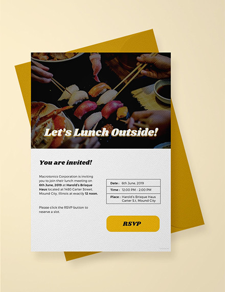 Email Lunch Invitation Template