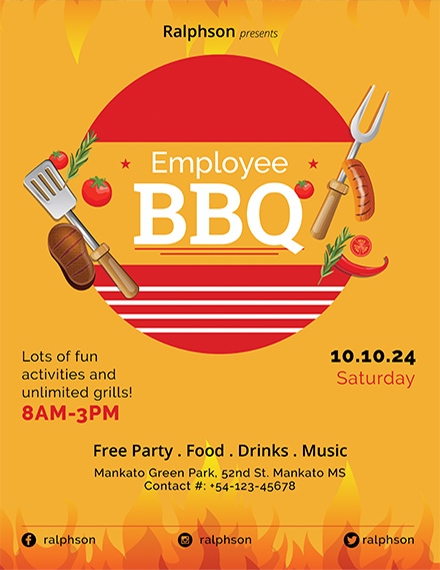 Employee BBQ Party Flyer