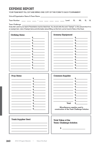 expense report template1
