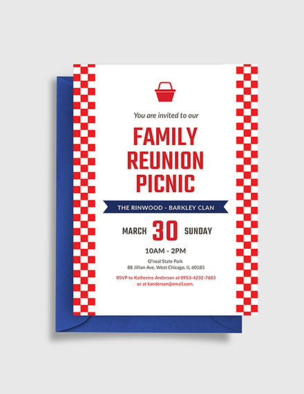 Family Reunion Picnic Invitation Template