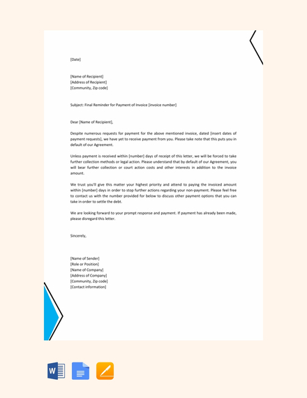 Reminder Letter 26 Examples Format Sample Examples