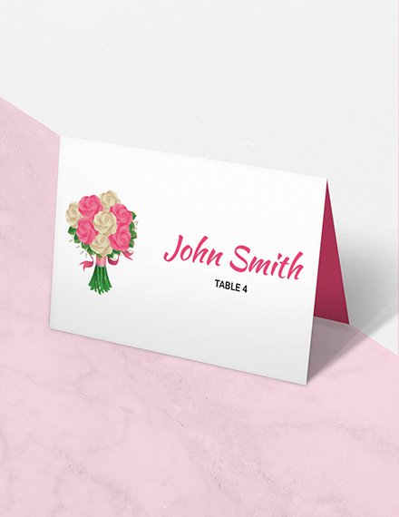 floral wedding place card