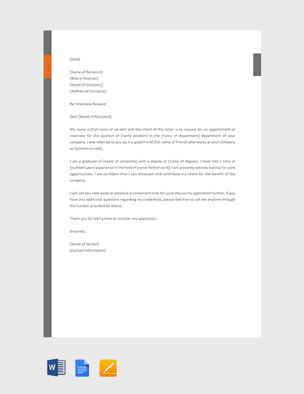formal request letter template