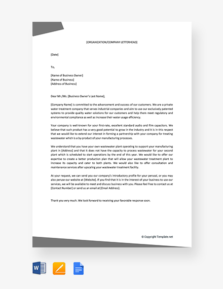 free business partnership proposal letter