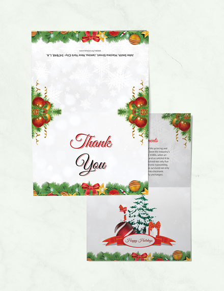 free christmas brochure thank you card template
