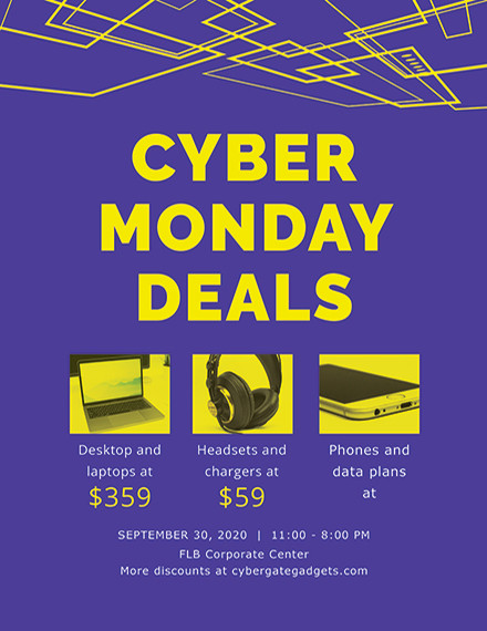 free cyber monday deal flyer