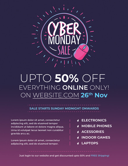 free cyber monday flyer template