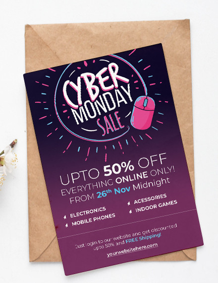 free cyber monday shopping invitation template