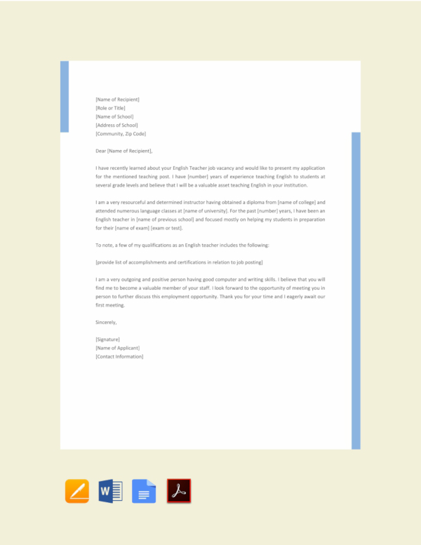 Job Application Letter Examples - 37+ in PDF | Examples